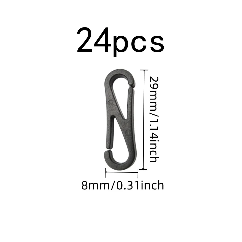 Lightweight Plastic Plastic Spring Hooks 24 pcs, perfect for Bag Accessory Fixing, Double Head Connection
