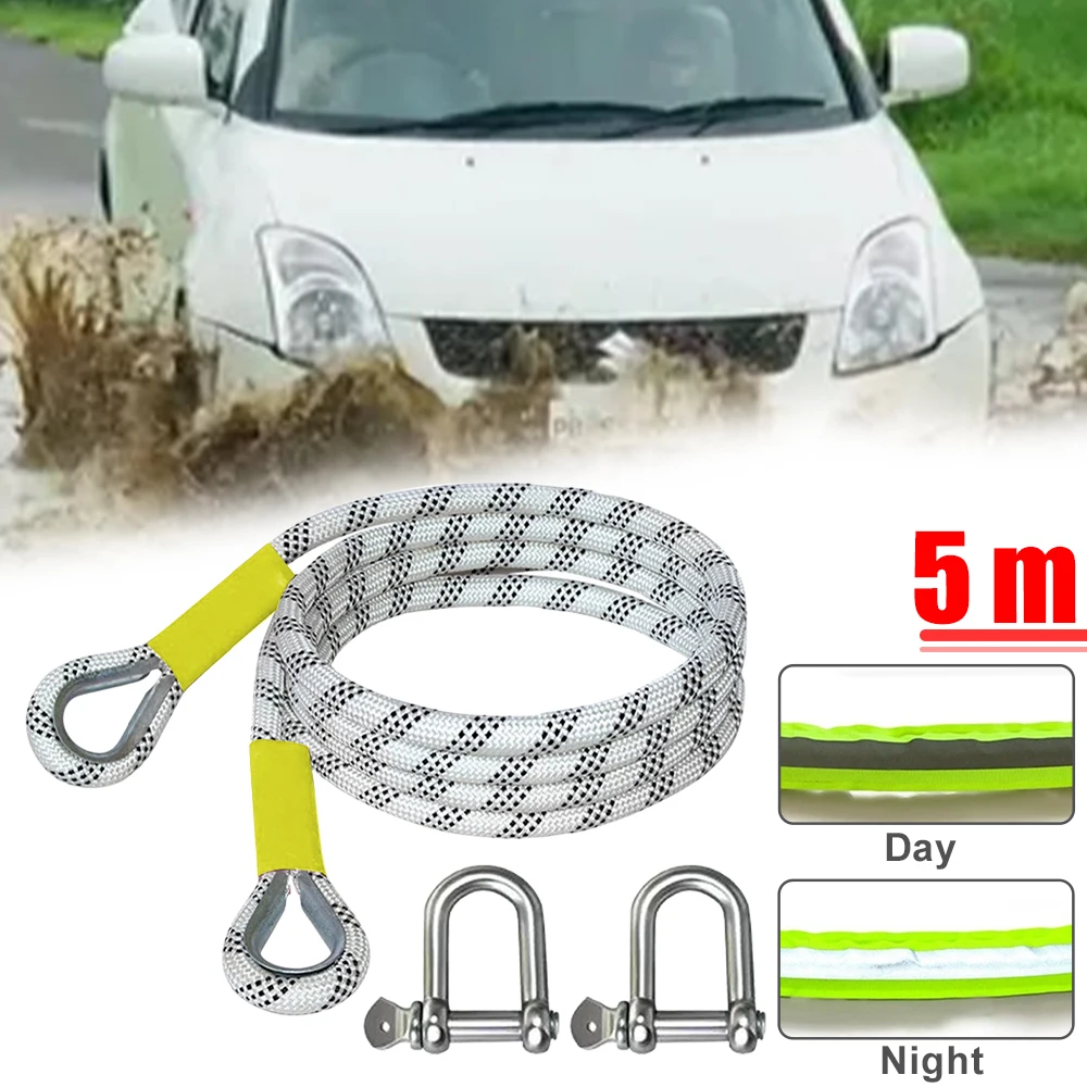 The new car towing rope off-road vehicle can tow an upgraded version of a 5 ton rescue rope, Reliable and Wear-resistant Rope