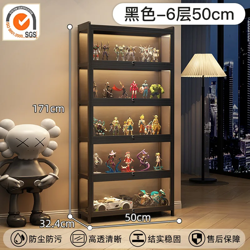 Customized Display Cabinet with Lock Acrylic Transparent Dustproof Display Stand Figurine Model Storage Cabinet