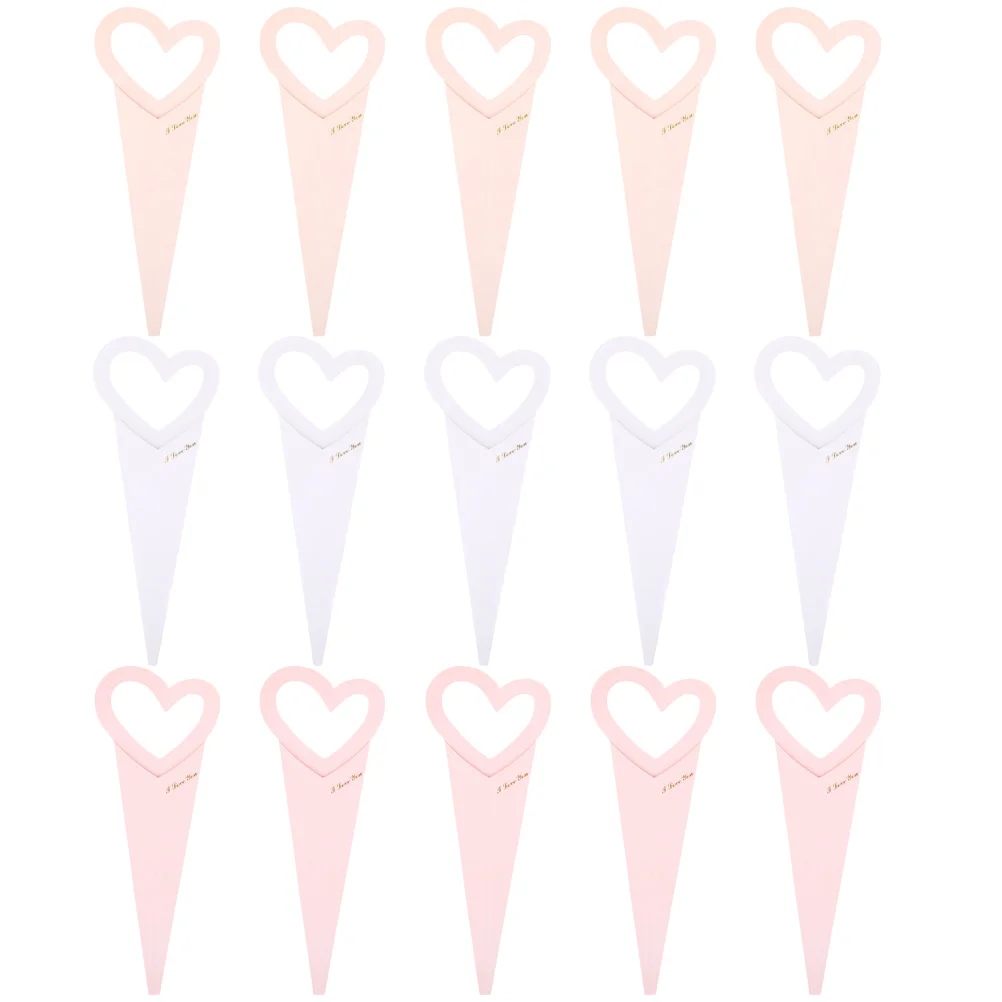 

15 Pcs Flowers Bouquet Packing Box Single Flower Wrapping Paper Bag Lightweight Portable Simple Lines Beauty Floral Packing Box