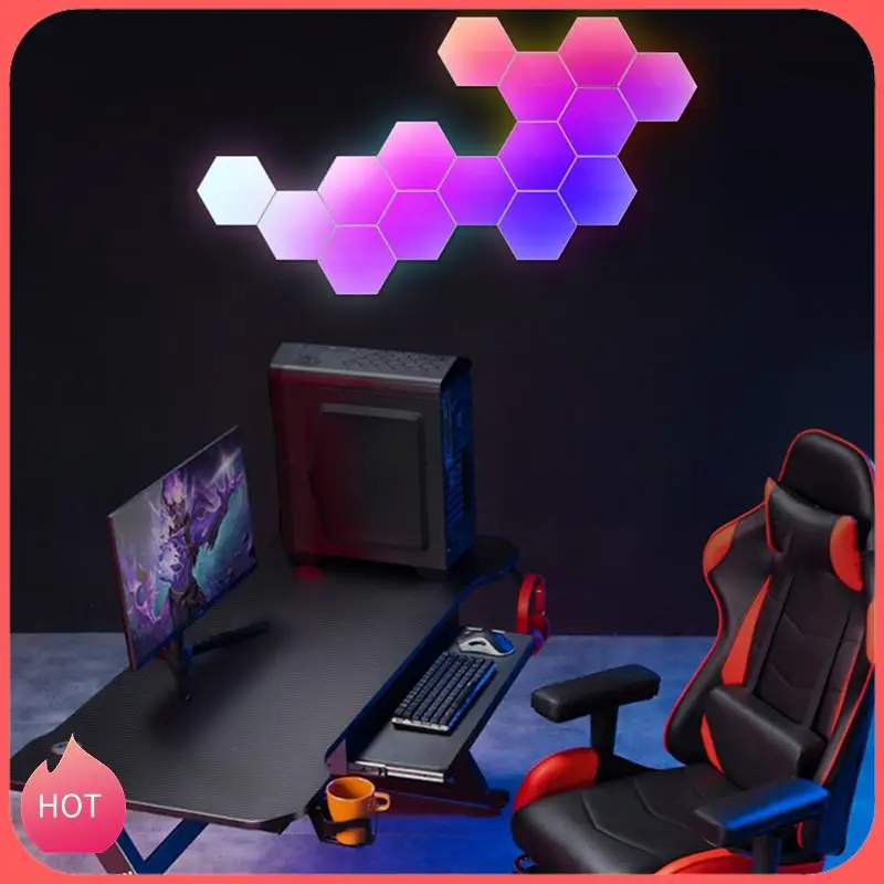 

HOT-RGB умная световая доска для внутренней атмосферы, настенный светильник с голосовым управлением, приложение, ночник для игровой комнаты (B)