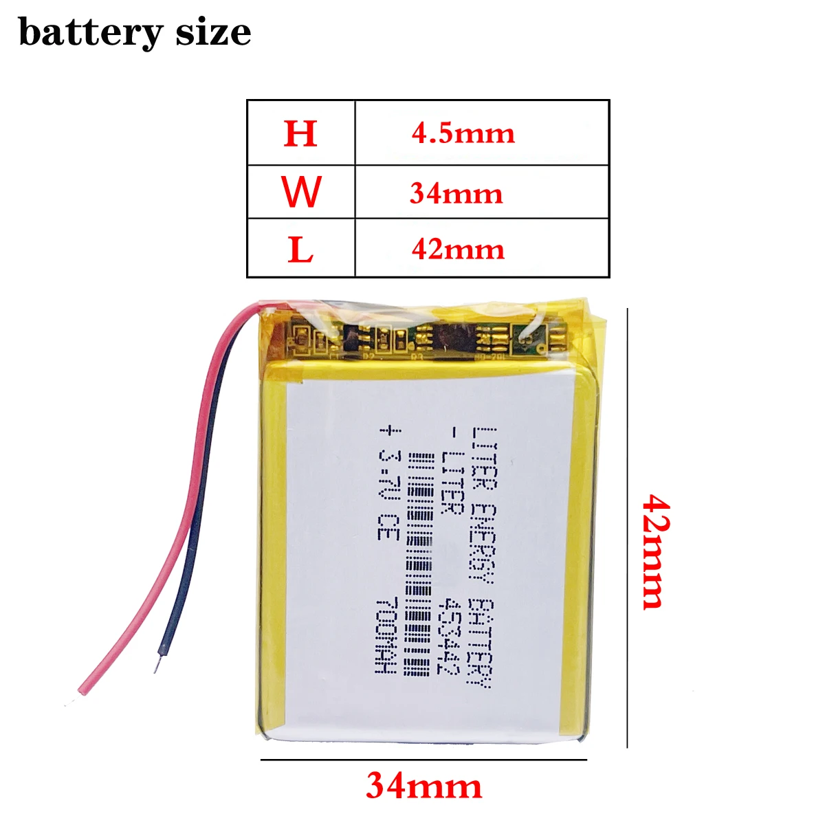 Bom Quality 3.7 V 배터리 453442, 700 mAh, farol navegador, GPS 일반 배터리
