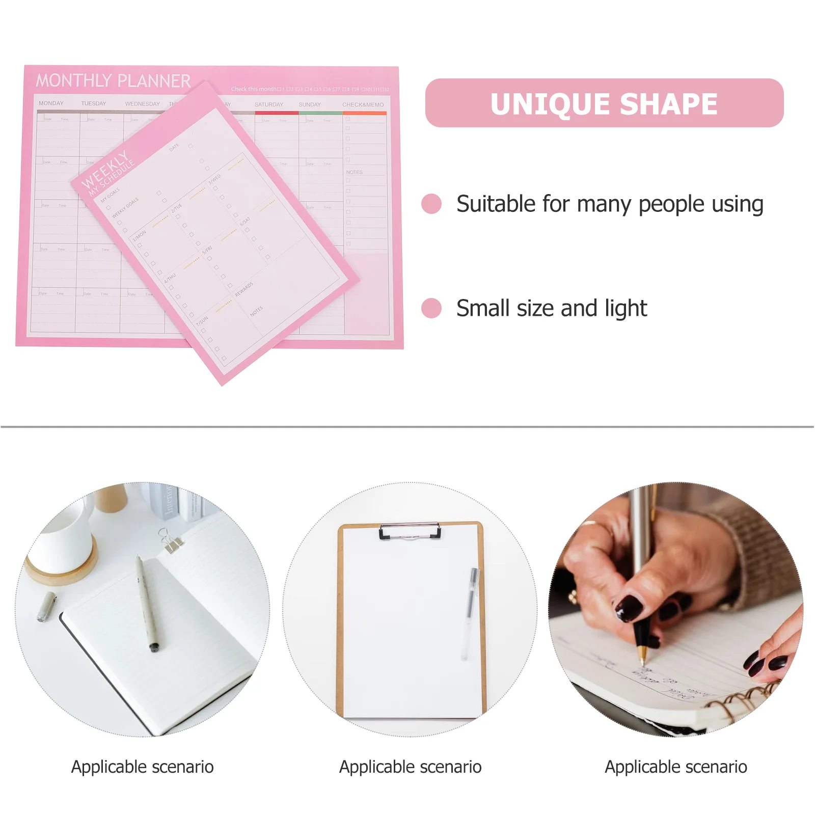 

2Pcs Weekly Plan Notepad Monthly Scheduler Paper Daily to Do List Student Office Planning Pad Weekly Planner Monthly Scheduler