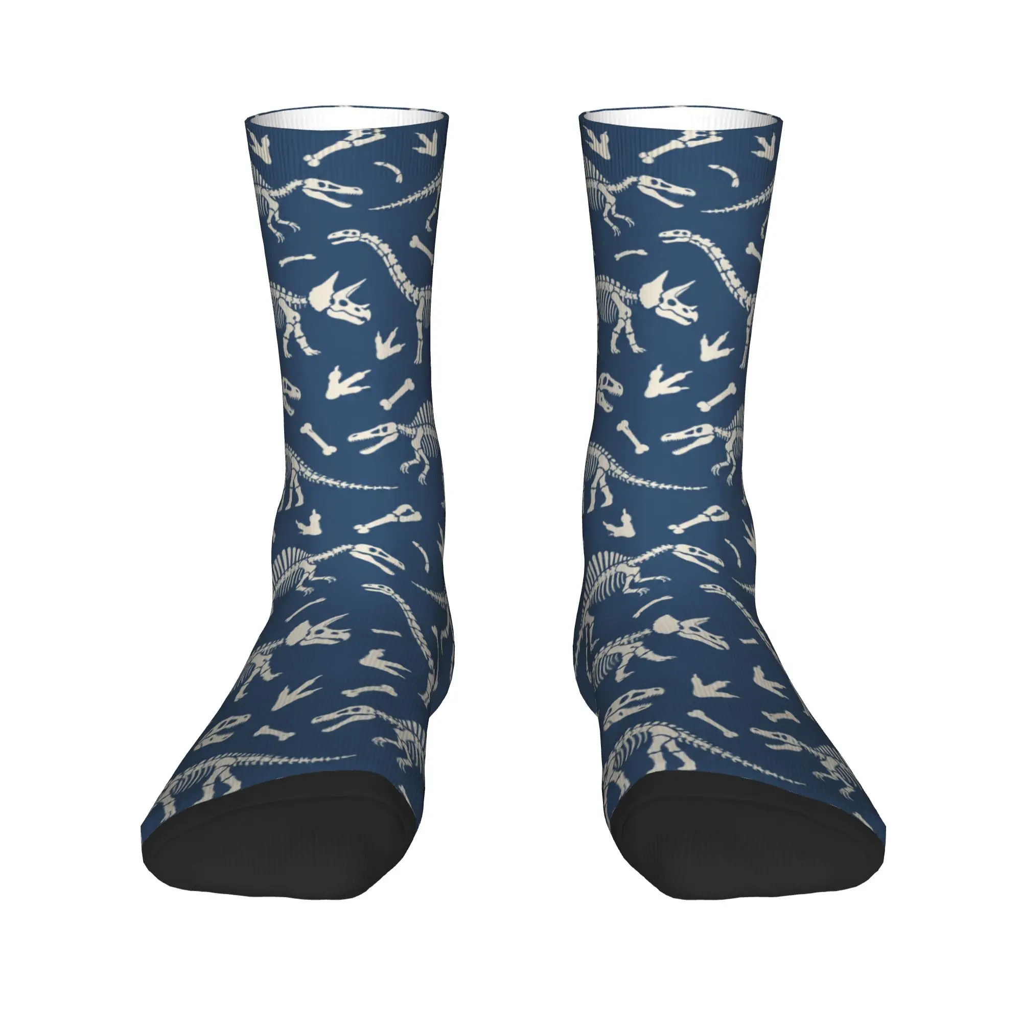 Novelty Retro Fossil Pattern Stockings Dinosaur Skeleton Print  Casual Socks Women Men Socks Autumn Cycling Socks Birthday Gift