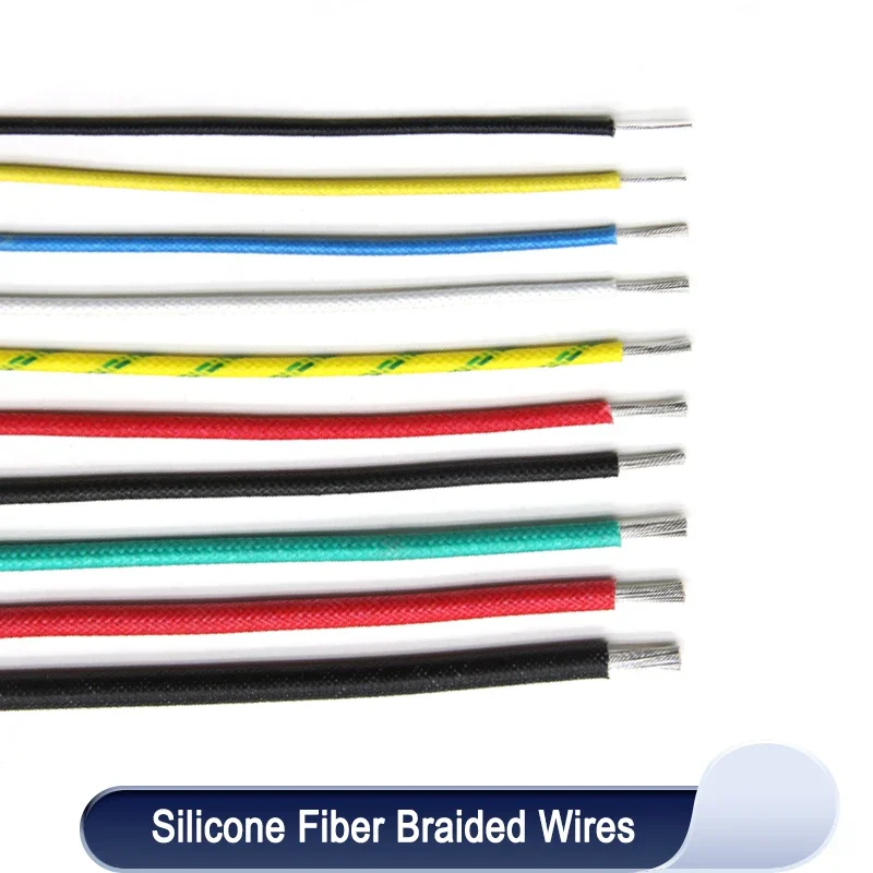 

2/5/10m High Temperature Resistant Silicone Wire 300°C Copper Cable Fiberglass Braided Insulated Warm Floor Heat Element Line