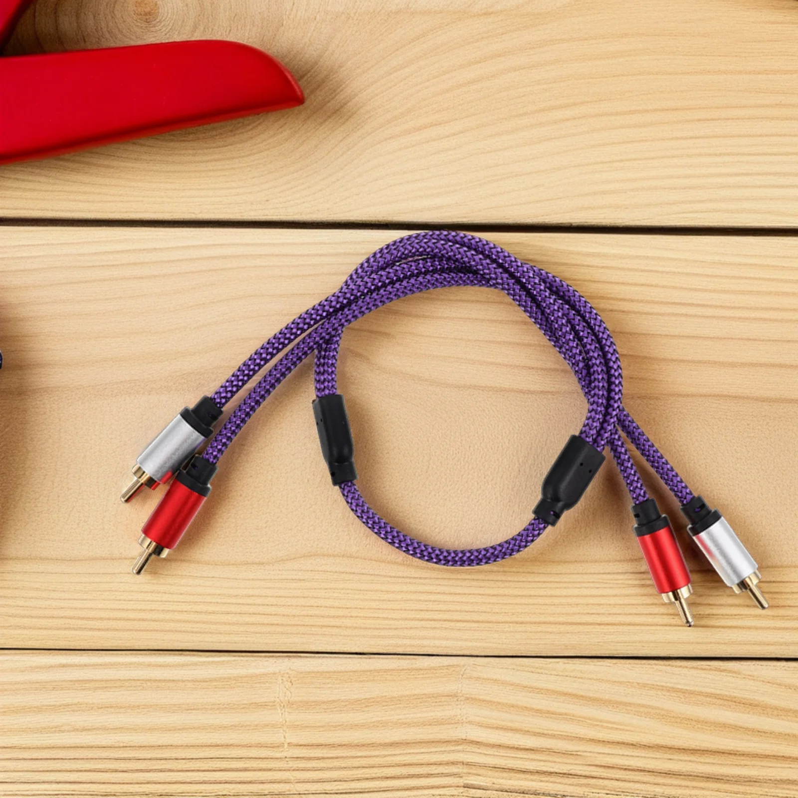 

2 RCA Male Audio Line Stereo Subwoofer Cable L/R Speaker Amplifier Car Audio 0.5m Durable Reliable Easy Plug Play
