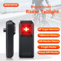 Bicycle Radar Taillight Voice Prompt Bike Rearview Sensor Compatible With Cycling Cyclocomputer Waterproof Brake Sensing Lamp
