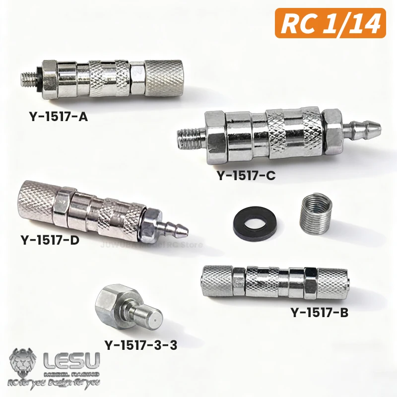 LESU Oil Nozzle Y-1517 High-pressure Quick Disassembly Conversion Joint For RC Hydraulic Excavator Toy Parts Accessories Model