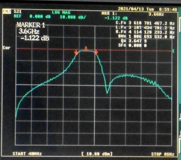 3.6G Broadband Wireless Communication Dedicated Bandpass Filter Passband 3100-4100MHz SMA Interface