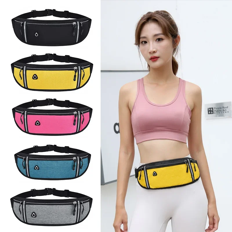 Riñonera para correr para hombre y mujer, funda para cinturón deportivo, para el teléfono móvil, bolso escondido, para el gimnasio