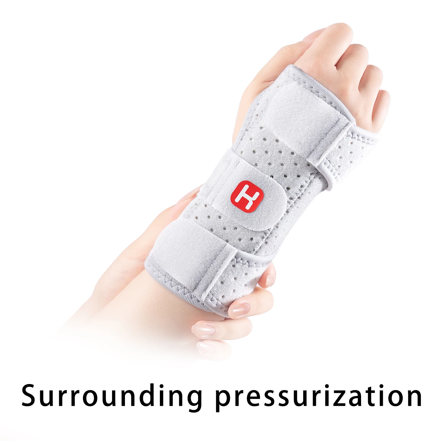 Atmungsaktive Kompressions-Handgelenkbandage, Doppelplatten-Stabilisator mit Verstellbarem Klettverschluss