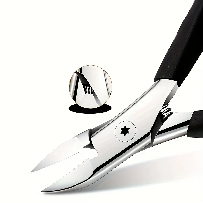 1 قطعة مقص أظافر قياسي ألماني احترافي ، كماشة أنف إبرة للأظافر السميكة ، أداة تشذيب اللثة المدمجة ، أداة تشذيب الحواف