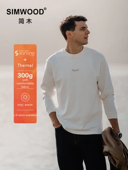 SIMWOOD 2024 autunno inverno nuove felpe in tessuto termico Sorona da 300g/mq pullover con cappuccio Oversize caldi