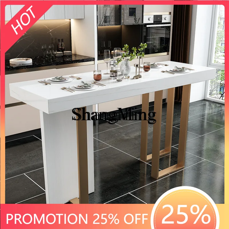 

Изысканный барный стол ZYY в стиле лайт-люкс, интегрированный стол для небольшой квартиры, мраморный барный стол, комплект для дома со стульями