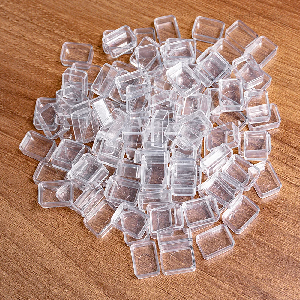 50/100Pcs 0.5ml Empty Plastic Watercolor Paint Pans for Watercolor Oils or Acrylics Travel Art Drawing