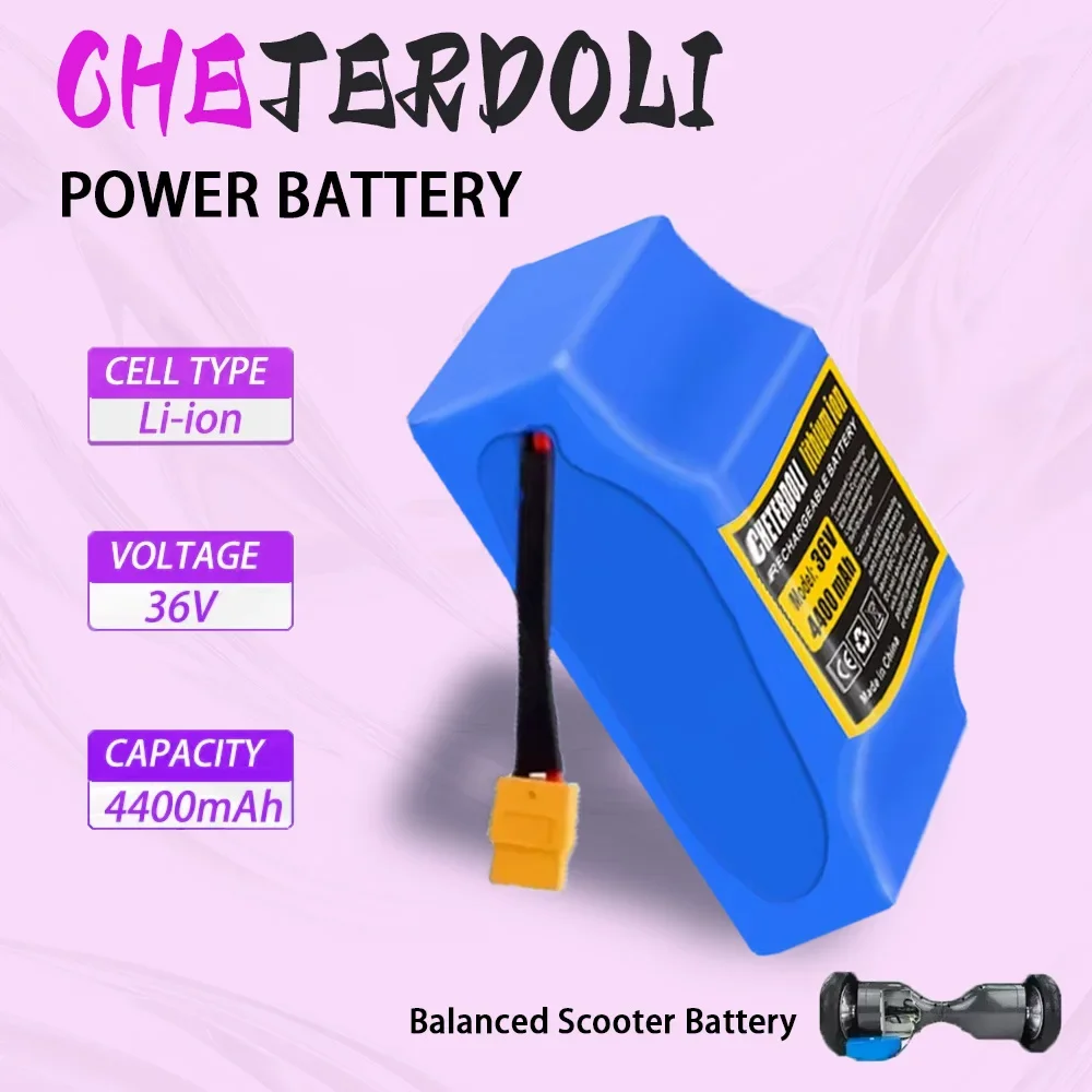 

New 10S2P 36V 4400mAh Lithium Battery Pack, Electric Balance Car Torsion Car 36V Battery 4.4Ah Universal Battery