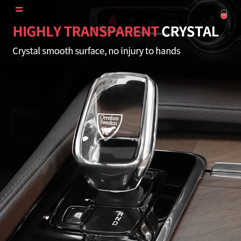 Luxury Crystal Gear Shift Knob Cover For Volvo XC90 S90 V90 XC60 S60 V60 Car Modified Gearbox Lever Shifter Lever Button Handle