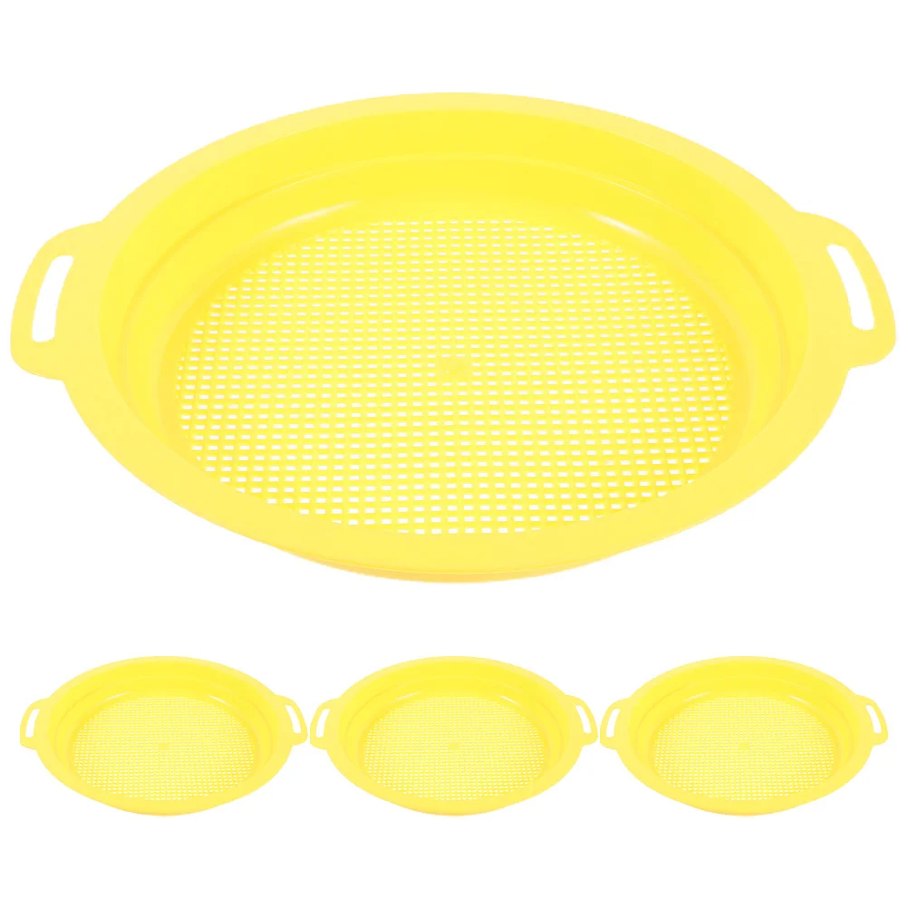 

4Pcs Mesh Pan for Gold Panning Non-Slip Handle Sifting Pan Portable Filter Sieve for Mineral Sorting and Beach Prospecting