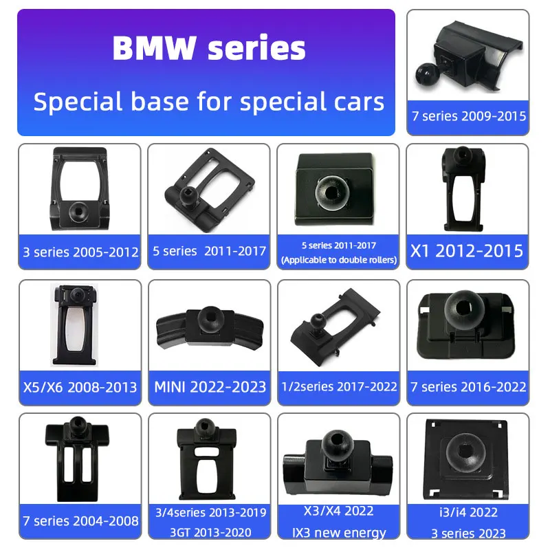 

For BMW 1 2 3 5 7 Series X1 X2 X3 X4 X5 X6 X7 E46 E60 E90 F10 F30 G20 6GT i3 i4 3GT Car Special Phone Holder Bracket Mount Base