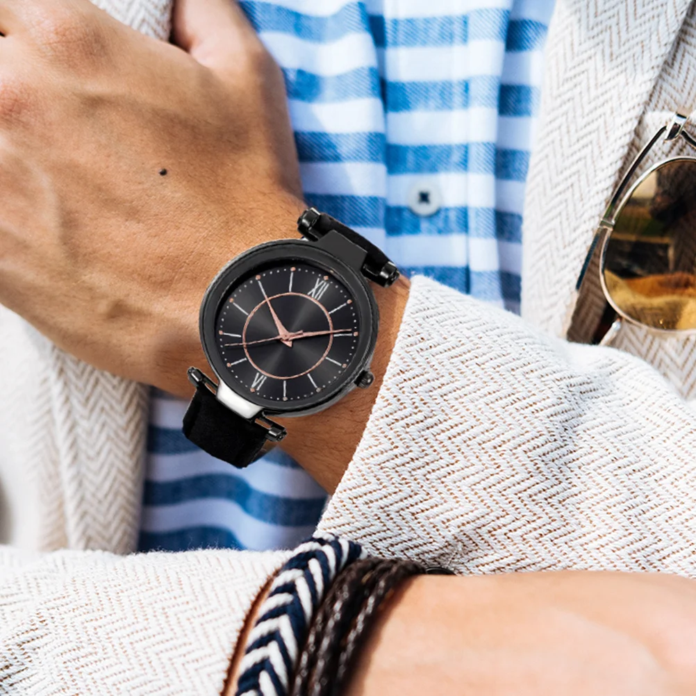 Montre à Quartz décontractée pour femmes, 2 pièces, bracelet d'imitation, facile à régler, excellent cadeau pour fille, petite amie, femme