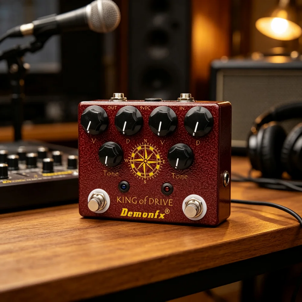 Klassisches KING of TONE Dual Overdrive Gitarren-Effektpedal True Bypass Elektrisches Stompbox für Gitarristen