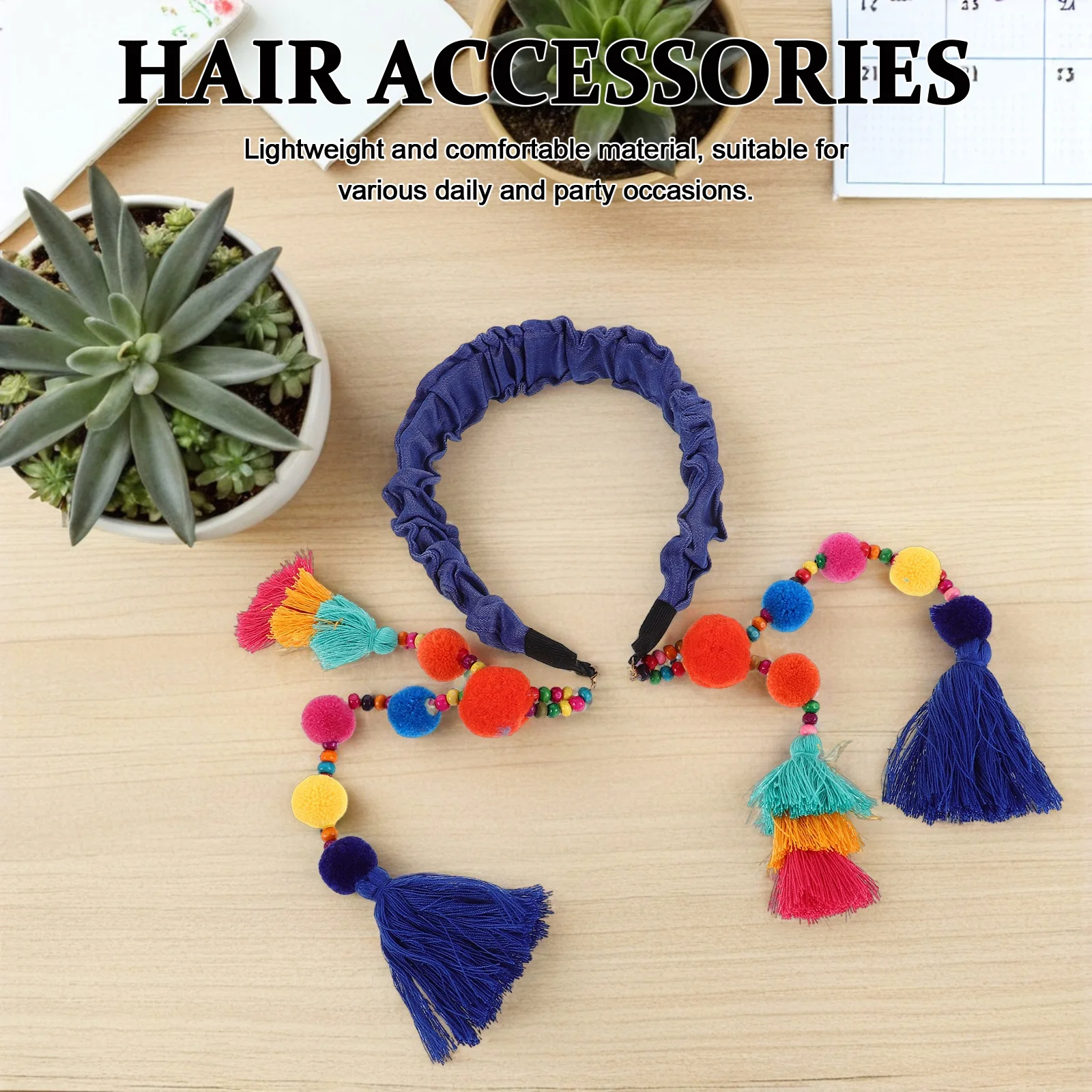 

Girls Headbands Vintage Pleated Baby Girl Hairband Ethnic Style Cute Tassels Pom Poms Kids Hair Accessories Baby Girl Hairband