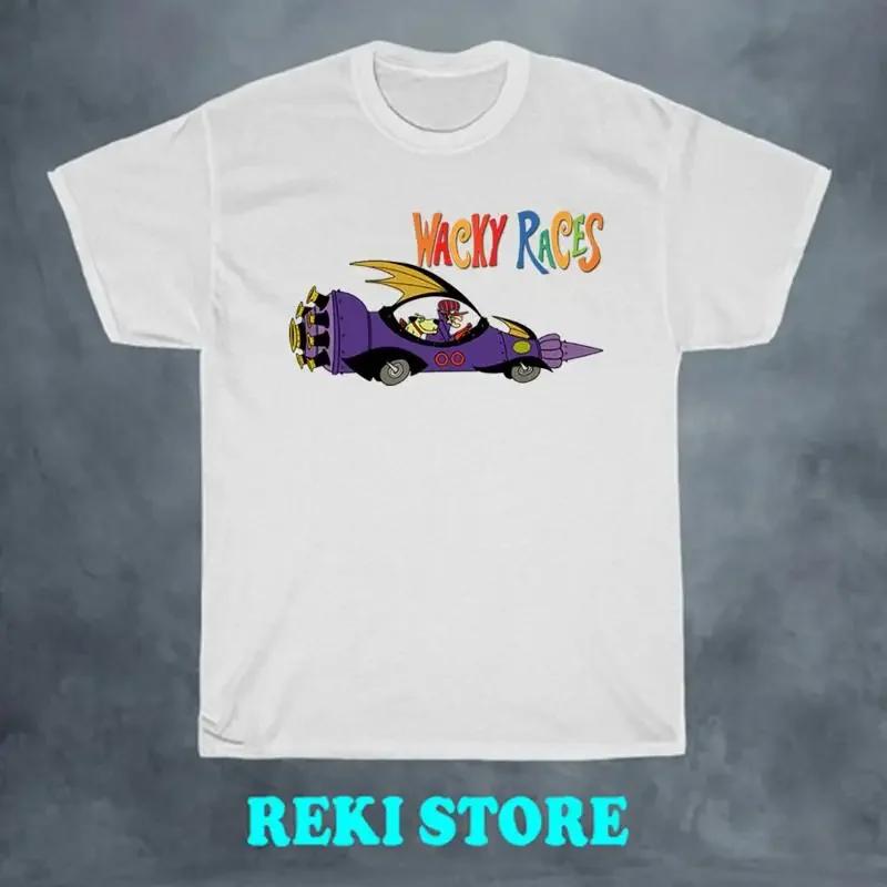 Wacky Races Cartoons Movie Men's White T shirt Size S 5XL
