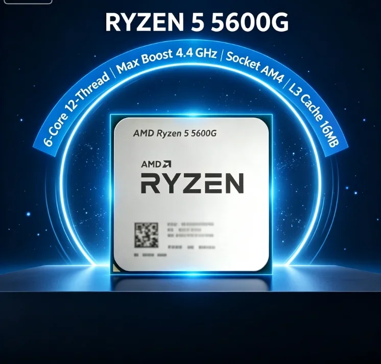 B450 B550 X570 Motherboard Compatible AMD Ryzen 5 5600G CPU Integrated Graphics 3.9GHz To 4.4GHz AM4 Without Cooling Fan