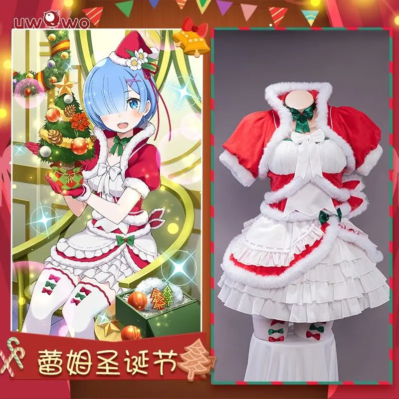 

In Stock UWOWO Ram Cosplay Christmas Costume Re:Life in a different world from zero Rem Ram Party Halloween