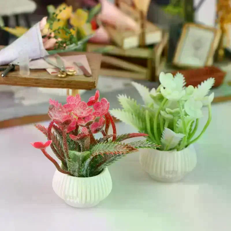 Modelo de Plantas em Vaso para Casa de Bonecas 1/12, Decoração de Casa de Bonecas, Plantas de Micro Paisagem, Ornamentos, Acessórios para Casa de Bonecas