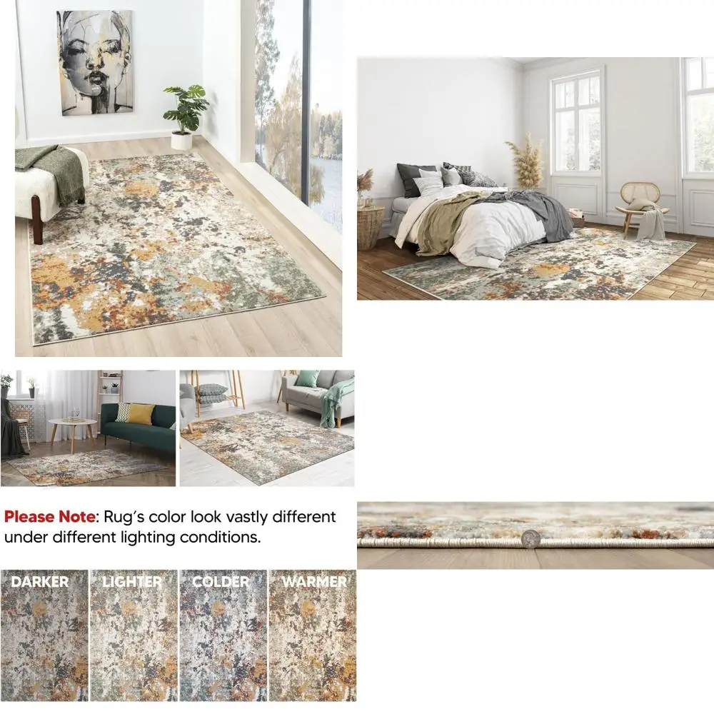 

Abstract Area Rugs 4x6 - Non-Shedding for Kitchen, Living Room, Bedroom, Dining Room, Entryway - Durable, Stylish Floor Covering