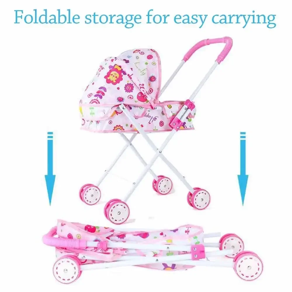 カラフルな鉄人形ベビーカー折りたたみ式安定した人形手押し車軽量大容量ベビーカー男の子女の子用