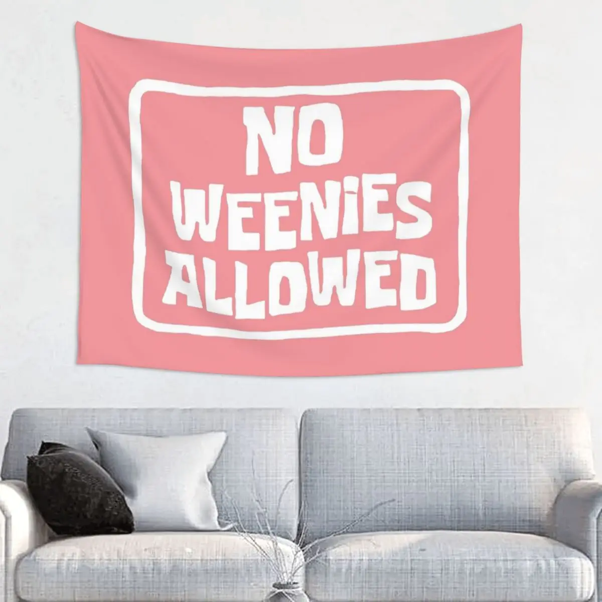 No Weenies Allowed Tapestry Wall Hanging Hippie Polyester Tapestry Art Wall Blanket Room Decor Tapiz