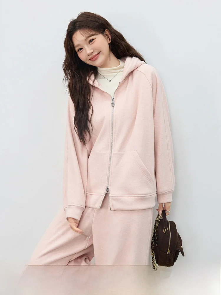 

plus Size Women's Spor Casual Sweet Sle Hoodie Set Spring 2026 Loose Fit Slimming Two-Piece Ensemble Comfortable Leisure ...
