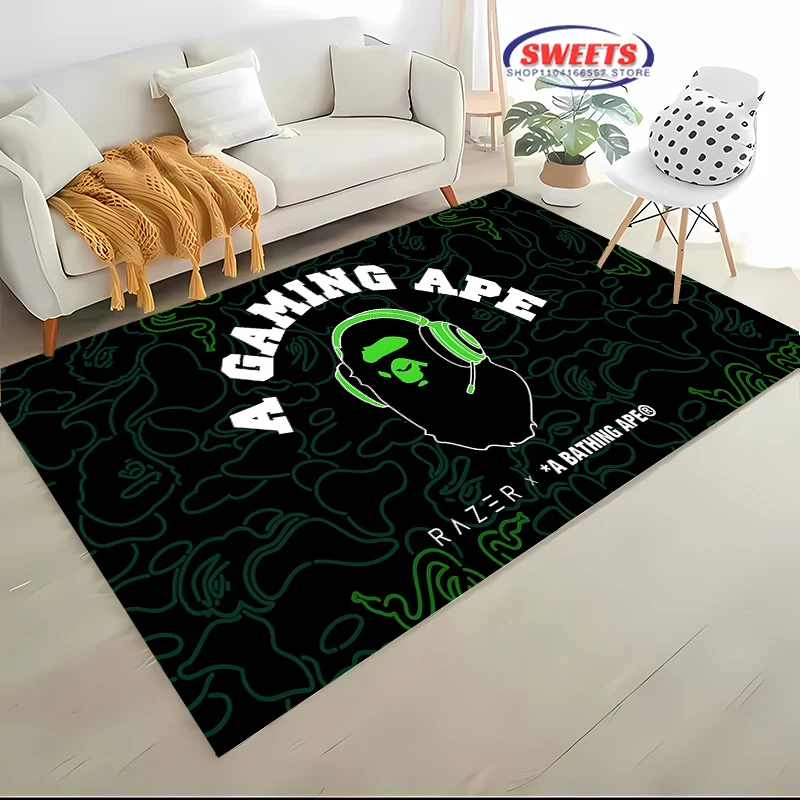 3D Printing Fashion Trend B-Bape Carpet for Living Room Children's Bedroom Soft Mat Sofa Doormat Floor Rug, Anti-slip Decor Mat