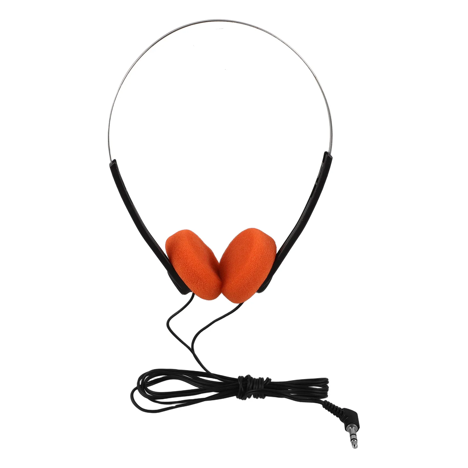 

Headphones Earphones Adjustable Headband School Wired Orange Comfortable Fit Student