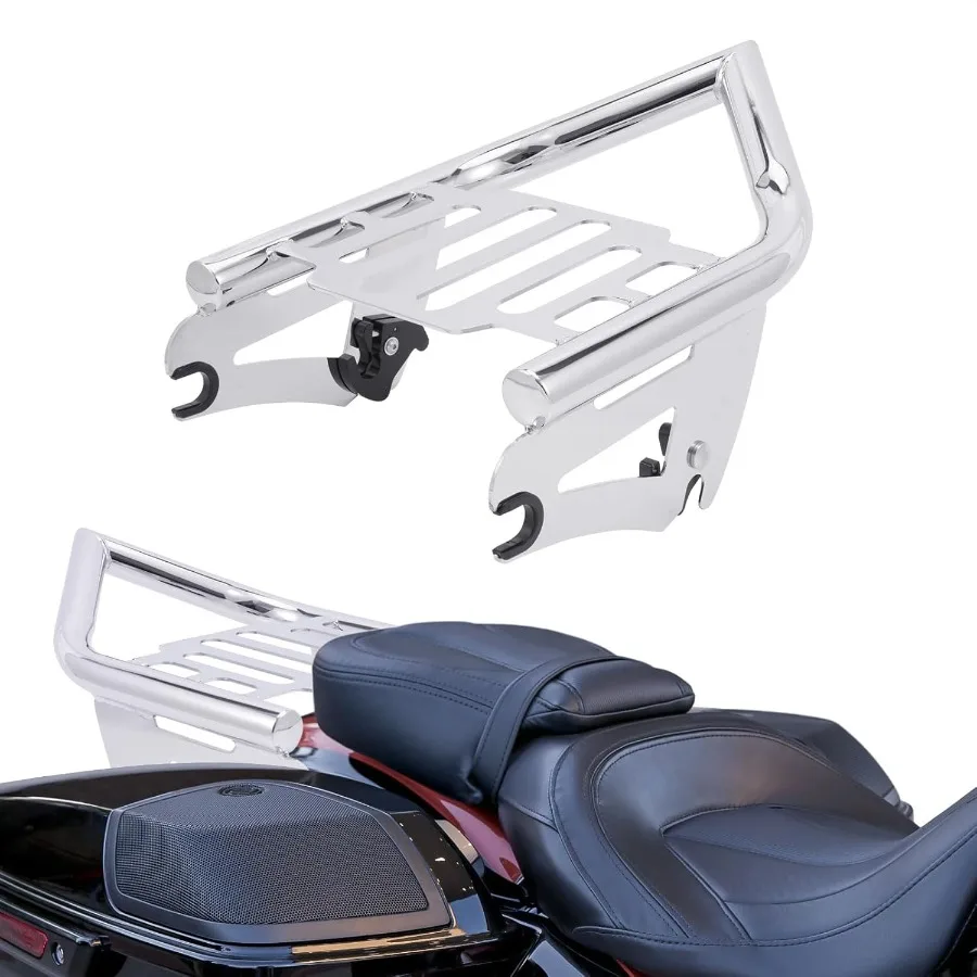 

Detachable Rear Luggage Rack with Chrome Finish for Harley Touring Street Glide Electra Glide Road Glide Road King Motorcycles