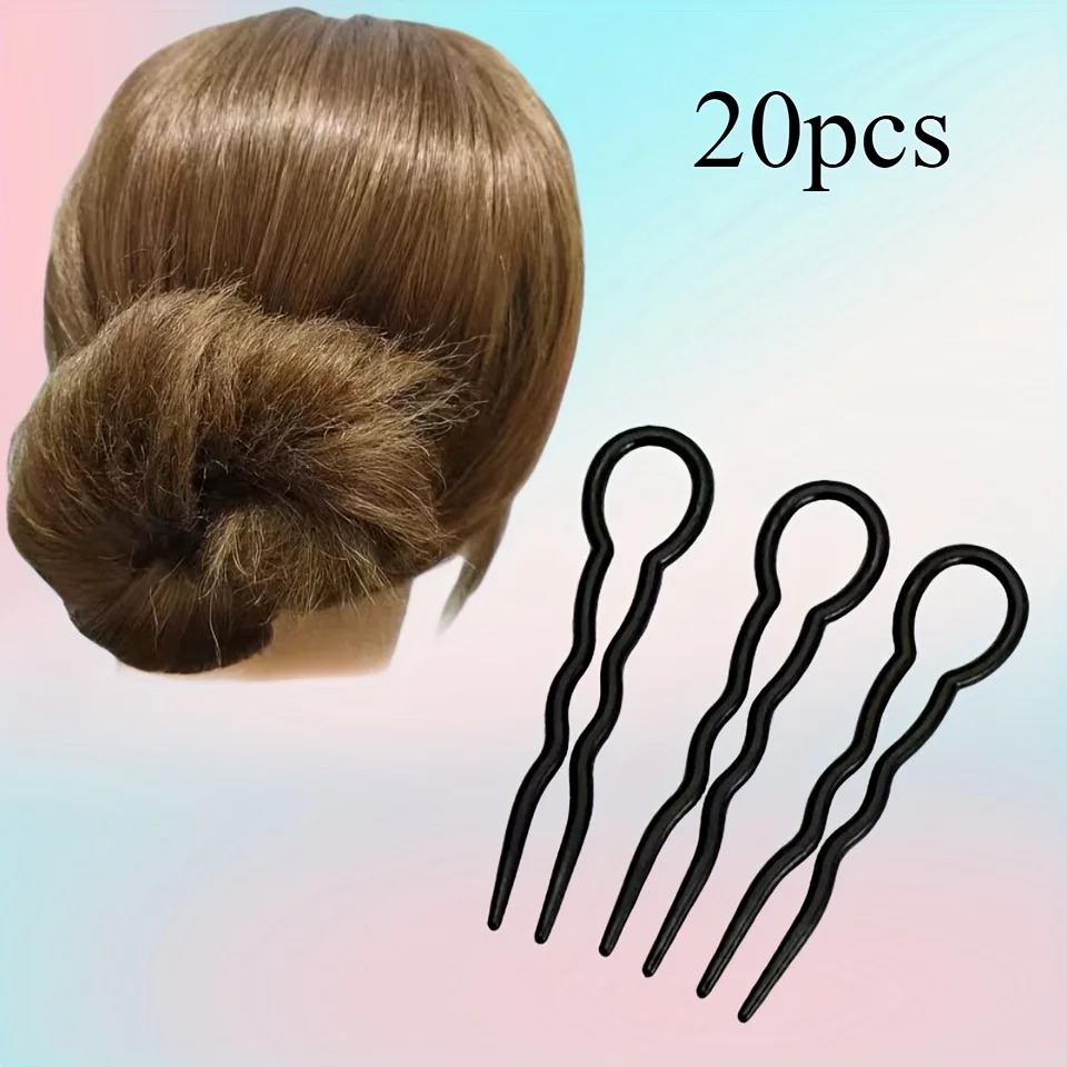 Set di fermagli per capelli in plastica a forma di U da 3 pezzi, clip invisibile, clip con design a spirale adatta per le donne