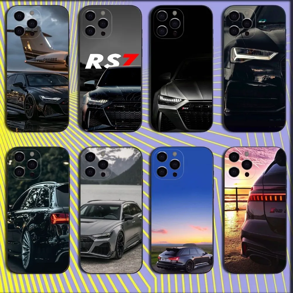 

R-S 6 7 sport car Phone Case For iPhone 16,15,14,13,12,11,Mini,Pro,SE,MAX White Matte Shockproof Cover