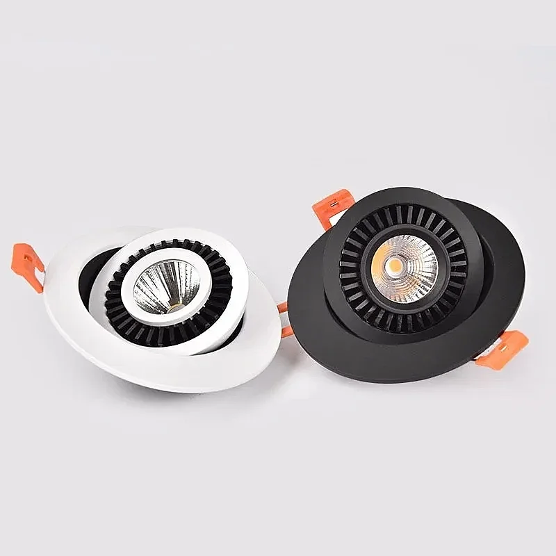 

360° Adjustable Dimmable Led Spot Light Recessed Ceiling Lamp White Black Downlight indoor lighting