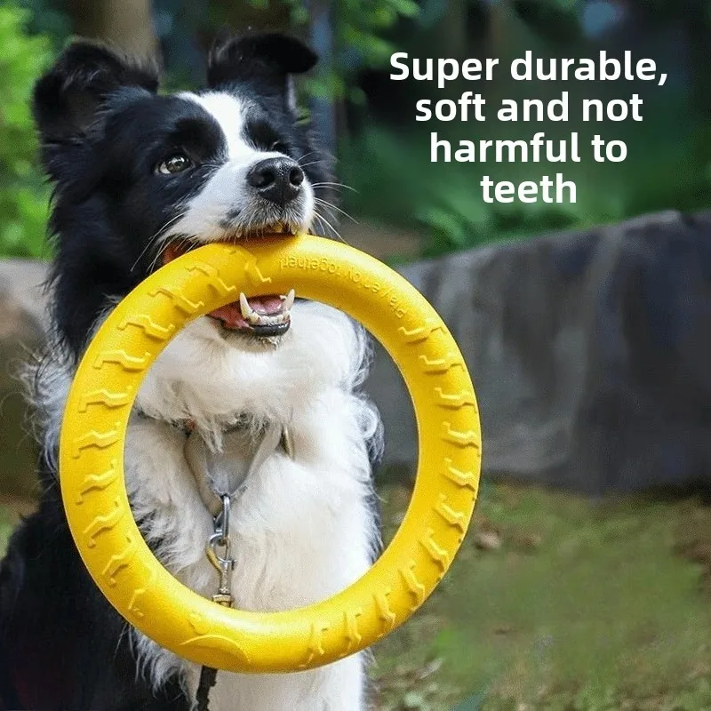 

Dog Toys Pet Flying Disk Training Ring Puller Anti-Bite Floating Interactive Supplies Dog Toys Aggressive Chewing