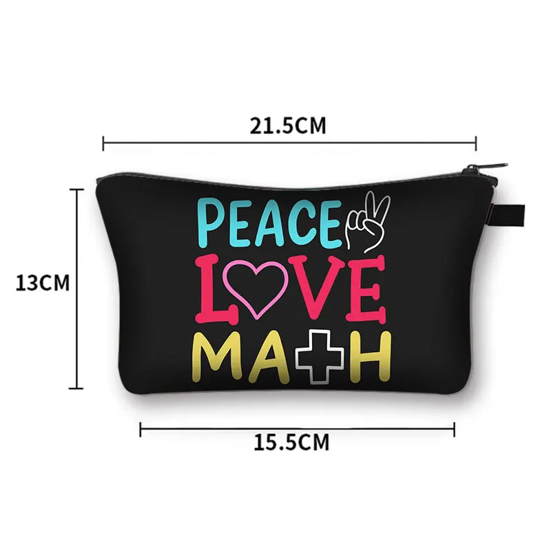 Physics Mathematics Print Cosmetic Case Math Makeup Storage Pouch Beauty Bag Wash Bag Napkin Bag Lipstick Bags Jewelry Organizer