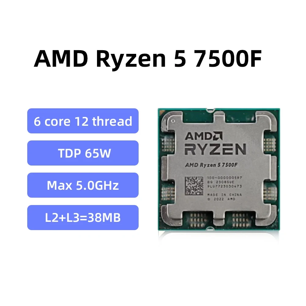 Новый комплект AMD Ryzen 5 7500F процессор CPU + ASRock A620M-HDV/M.2 новая материнская плата Micro-ATX A620 DDR5 AM5 комплект материнских плат