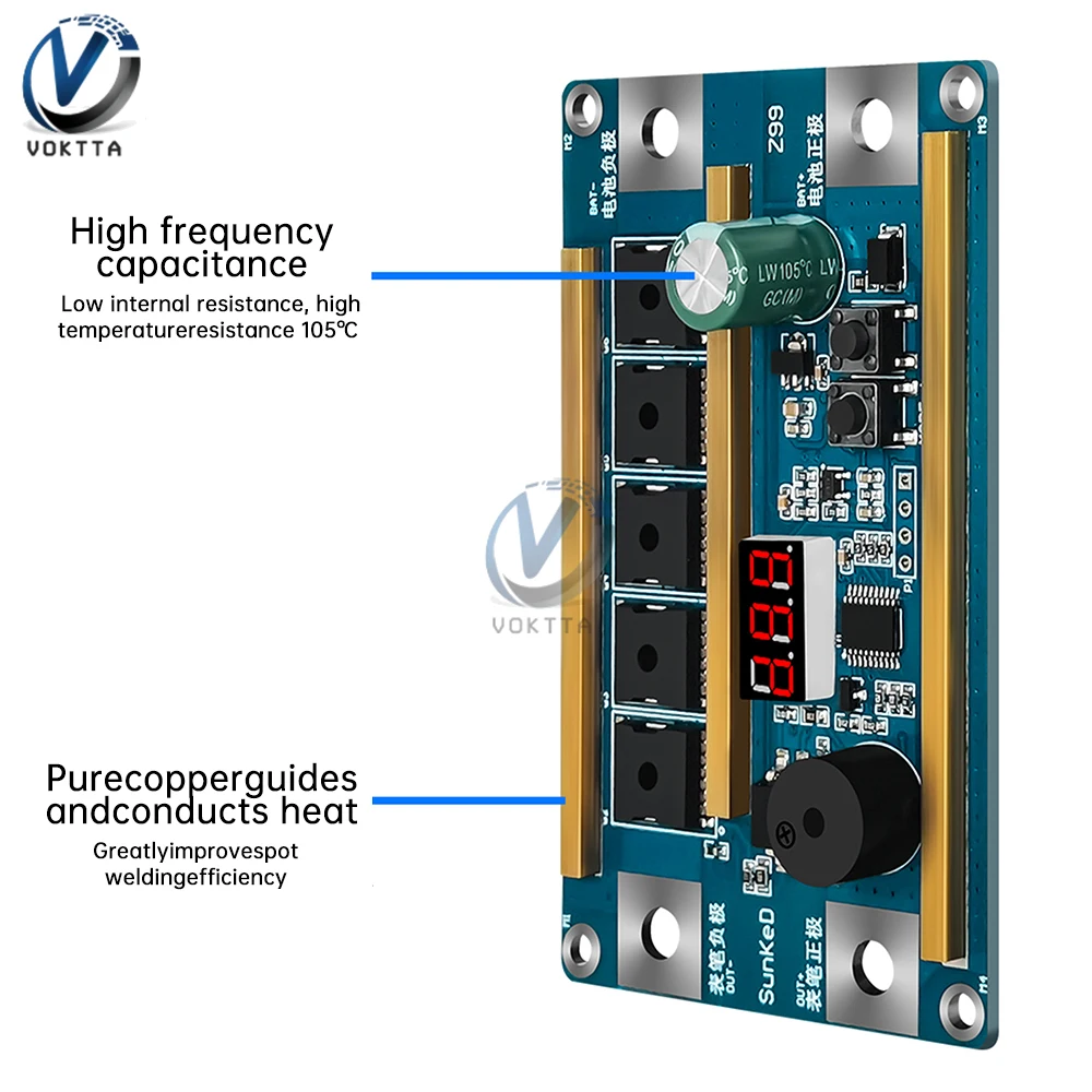 99 Gears Spot Welder Kit regolabile Automatic Energy Storage saldatrice a punti scheda di controllo PCB per batteria al litio 18650