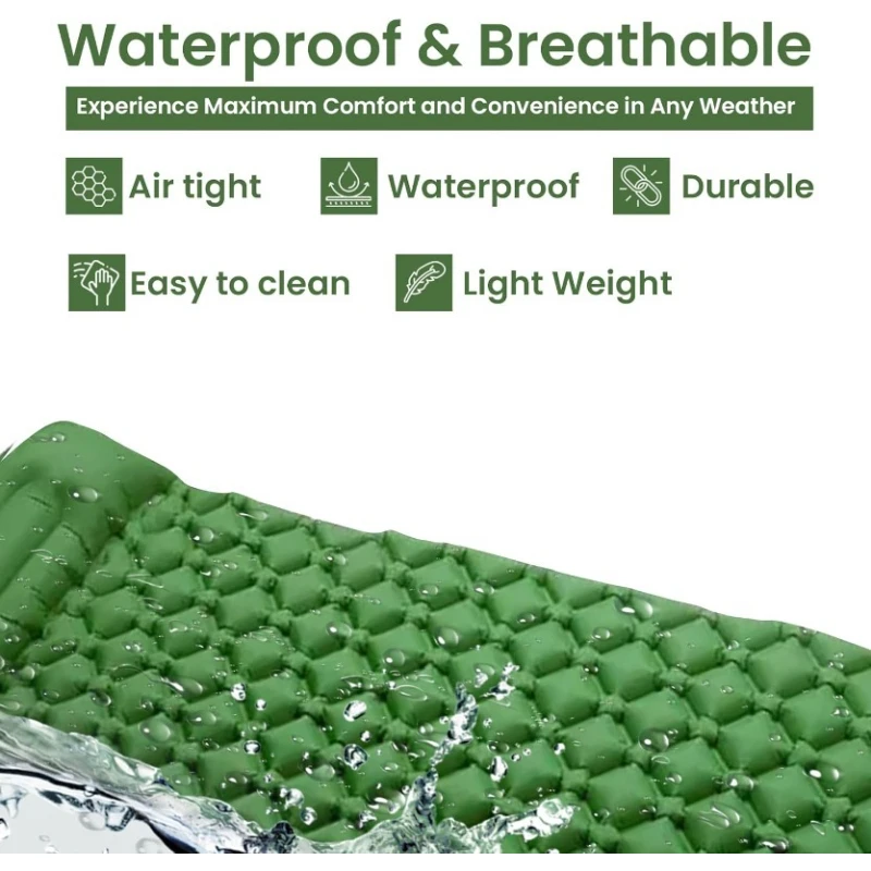 

Ultralight Inflatable Sleeping Pad With Pillow Built In Pump Outdoor Camping Air Mattress Mat For Hiking Backpacking