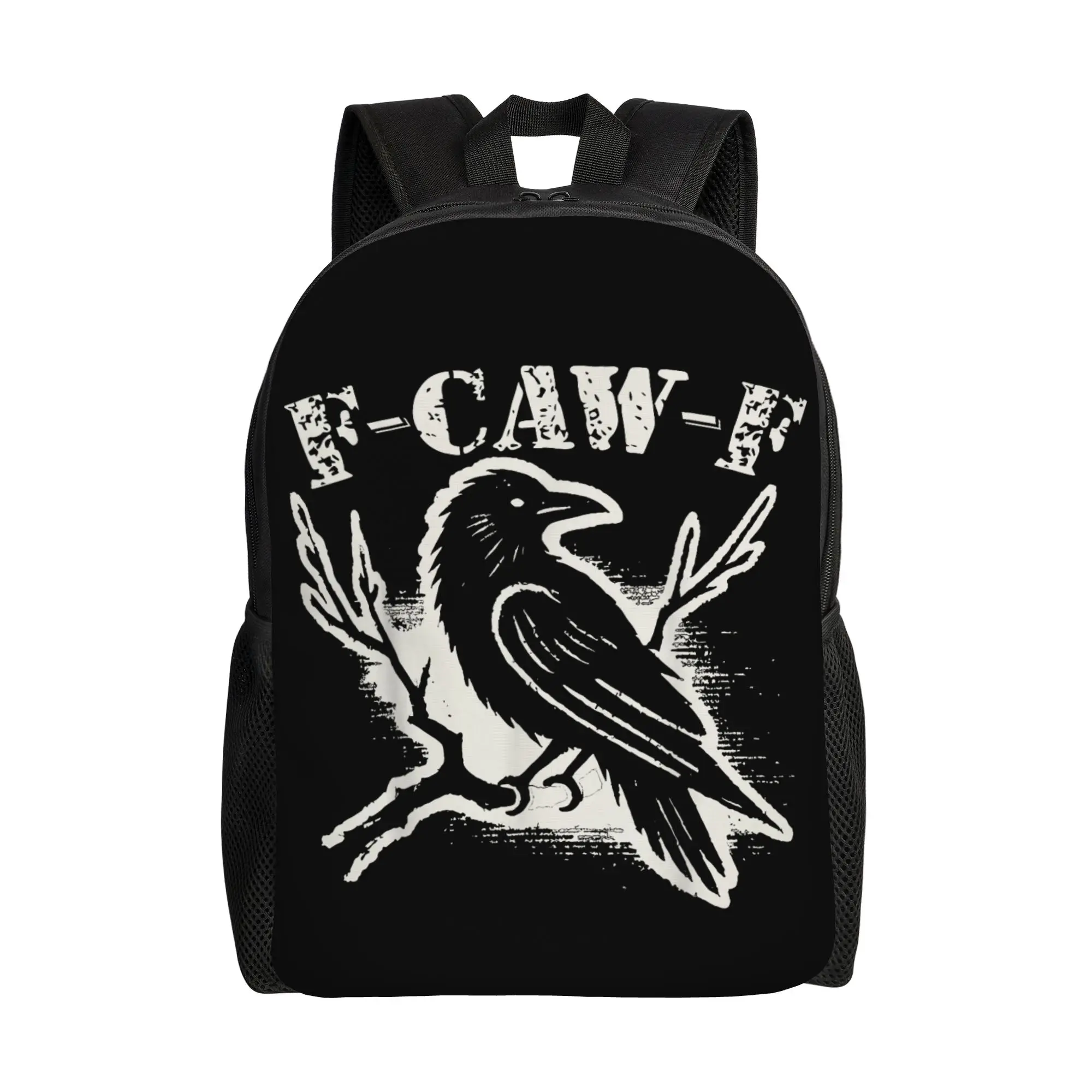 

Забавный рюкзак F-Caw-F с изображением черной вороны для мужчин, женщин, подростков, школьников, для работы, с саркастическим юмором, сумка для ноутбука, подарок