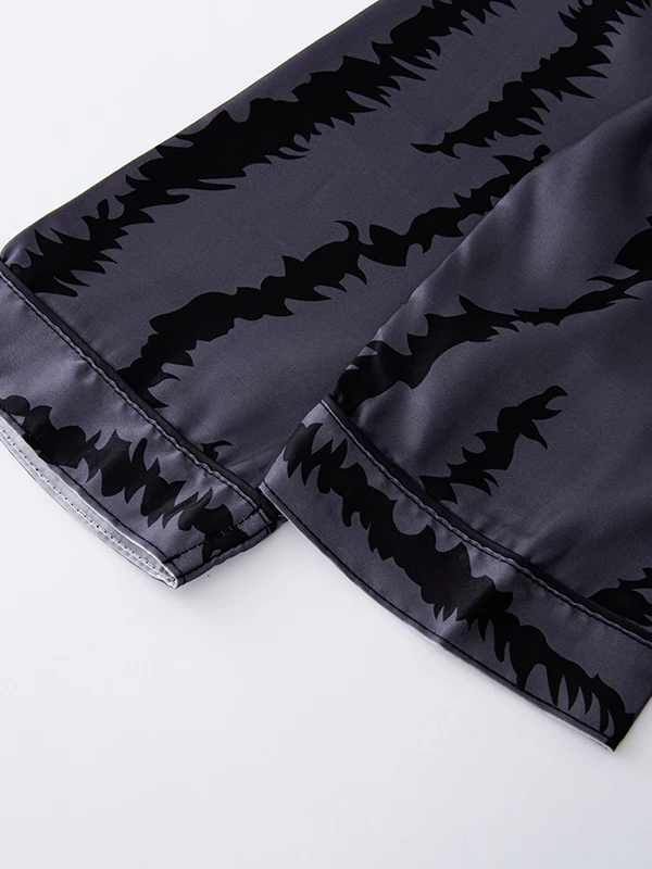 DAIMELU couple pajamas women's ice silk large size long sleeve spring and autumn thin loose sleepwear set men's loungewear suit