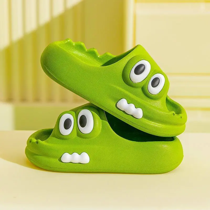 Kids' Summer Slippers 2026 Crocodile Design Indoor Anti Slip Cloud like Comfort EVA Toddler Sandals Unisex
