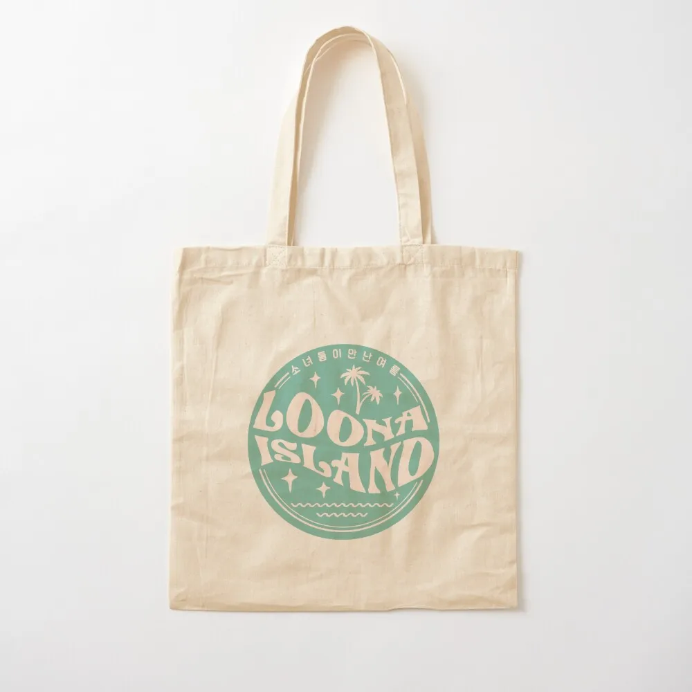 

Retro Loona Island Logo Green Tote Bag foldable reusable bag Women's bag tote men Canvas Tote