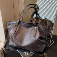 Large Sized Tote Bags For Women Soft PU Leather Pure Color Large Capacity Shopper Shoulder Crossbody Bag High Quality Handbags